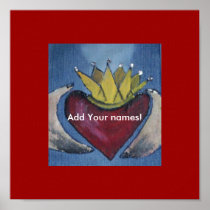 Claddagh Personalize w/ names Canvas Poster