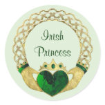 Claddagh Princess Round Sticker