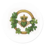 claddagh round stickers