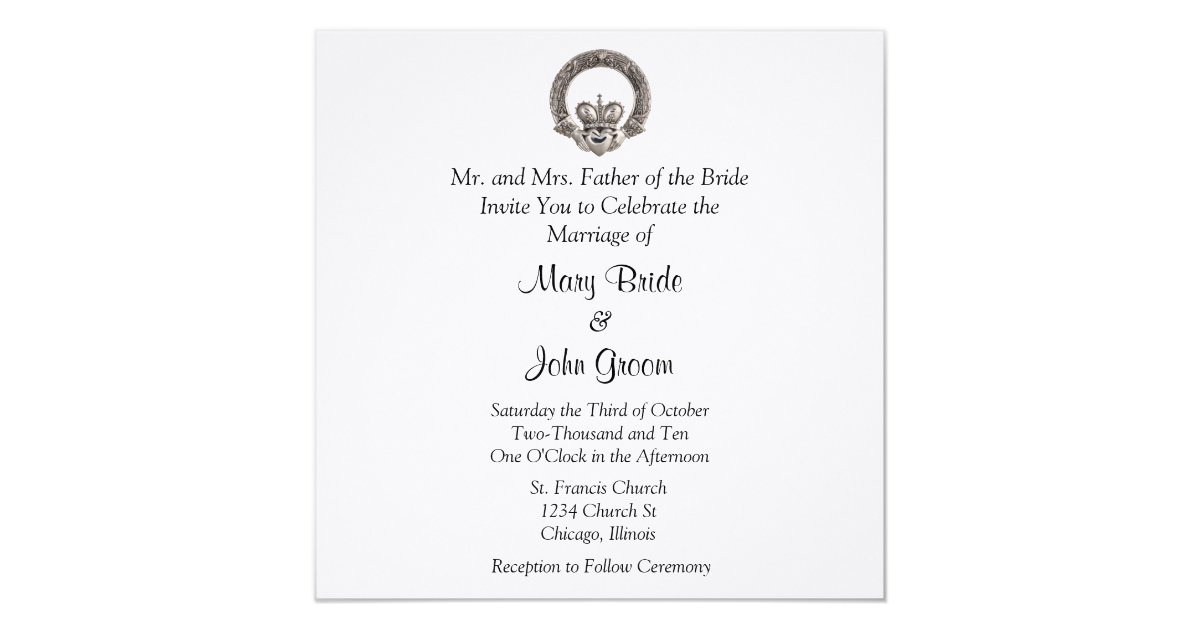 Claddagh Wedding Invitations Zazzle