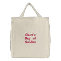 Claire's Bag of Goodies Tote Bag embroidered bags by OurSouthernCharm Claire's Bag of Goodies Tote Bag embroidered bags