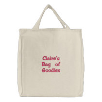 Claire's Bag of Goodies Tote Bag embroidered bags by OurSouthernCharm Claire's Bag of Goodies Tote Bag embroidered bags