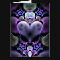 Clairvoyant Heart Fractal Greetings Cards cards