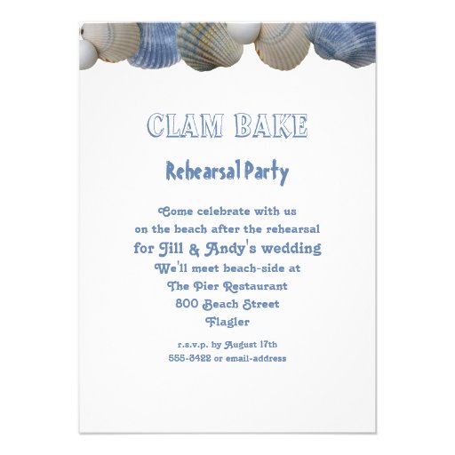 Clam Bake Rehearsal Party Invitation