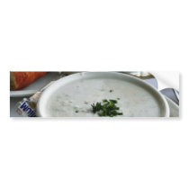 Clam Chowder With Beer And Sour Dough Bread bumper stickers