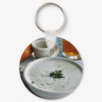 Clam Chowder With Beer And Sour Dough Bread keychains