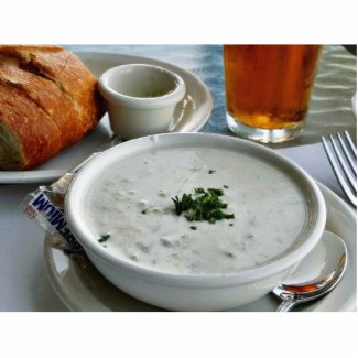 Clam Chowder With Beer And Sour Dough Bread photosculpture