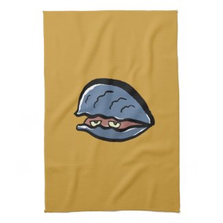 clam kitchen towel