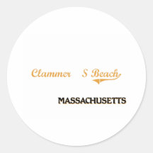 Clammer'S Beach Massachusetts Classic Stickers