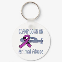 Clamp Down On Animal Abuse Keychain