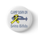Clamp Down On Spina Bifida Button by causeican Clamp Down On Spina Bifida Button