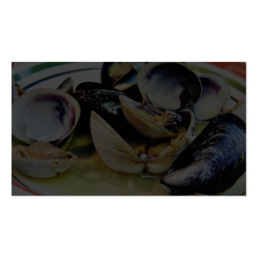 Clams Muscles Shellfish Food Business Cards (back side)