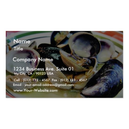 Clams Muscles Shellfish Food Business Cards (front side)