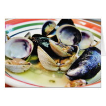 Clams Muscles Shellfish Food Greeting Card