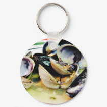 Clams Muscles Shellfish Food keychains