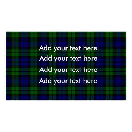 Clan Campbell Tartan Business Card (front side)