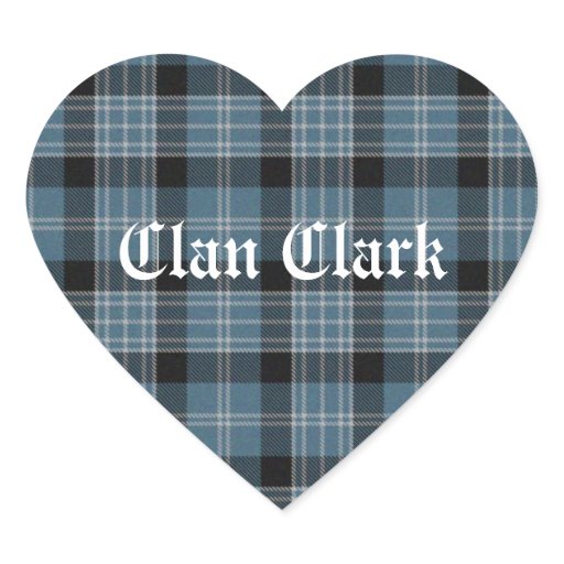 Clan Clark Tartan Heart Sticker Zazzle