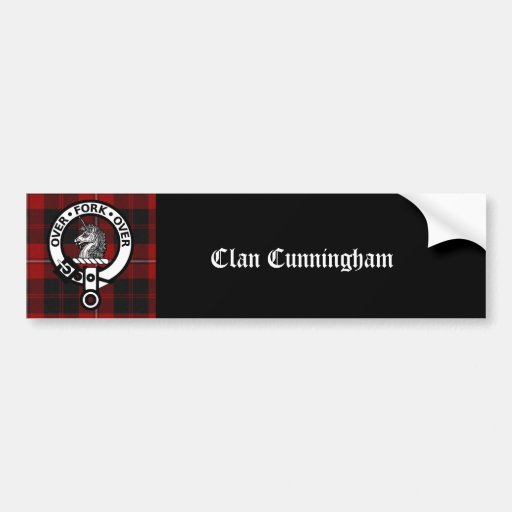 Clan Cunningham Badge & Tartan Bumper Stickers