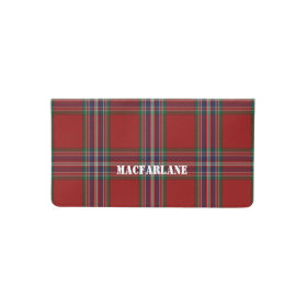 Clan MacFarlane Plaid Custom Check Book Cover Checkbook Cover