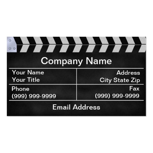 clapperboard cinema business cards (front side)