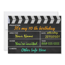 clapperboard cinema invitations