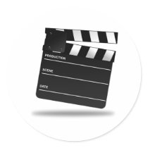 Clapperboard Round Sticker