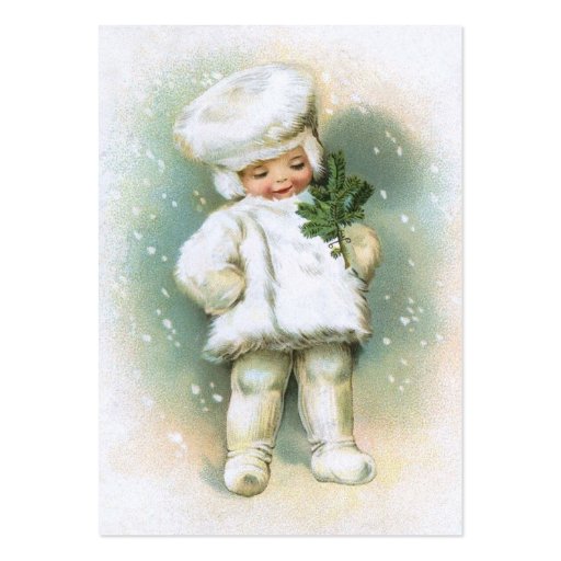 Clapsaddle: Winter Boy with Fir Twig Business Card Templates