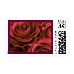 CLARET RED Rose Bouquet Wedding Stamp
