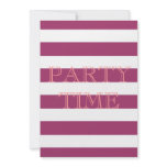 Claret Stripes Party Time Invitation