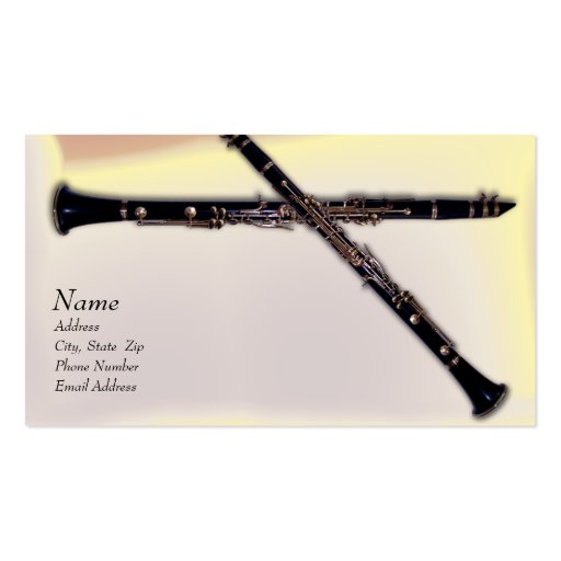 Clarinet and Business Card (front side)