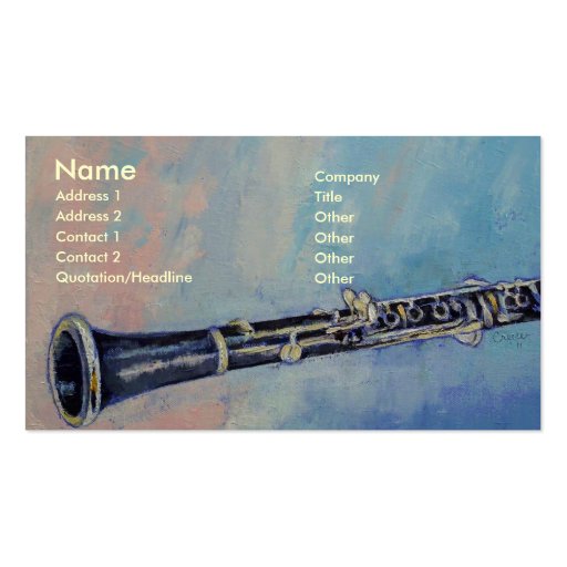 Clarinet Business Card (front side)