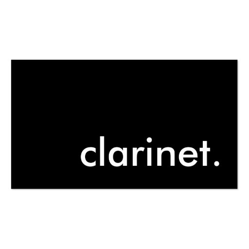 clarinet. business card templates (front side)
