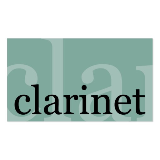 Clarinet Business Card Templates