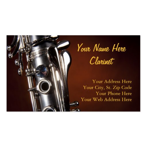 Clarinet Business Cards (front side)