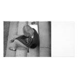 Clarinet Girl Player on Steps with Tuner and Music Photo Card Template