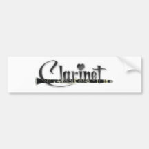 Clarinet I Love Clarinet Bumper Sticker