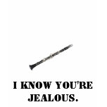 Clarinet Jealousy t-shirts