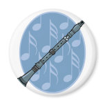 clarinet music note design fridge magnet