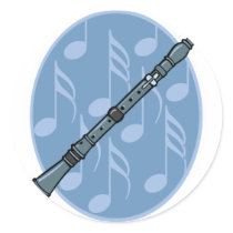 clarinet music note design stickers