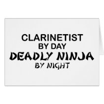 Clarinetist Deadly Ninja by Night Greeting Cards