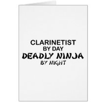 Clarinetist Deadly Ninja by Night Greeting Card