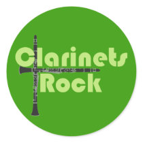 Clarinets Rock Round Sticker