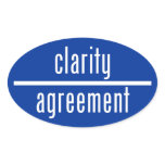 Clarity Over Agreement Oval Sticker