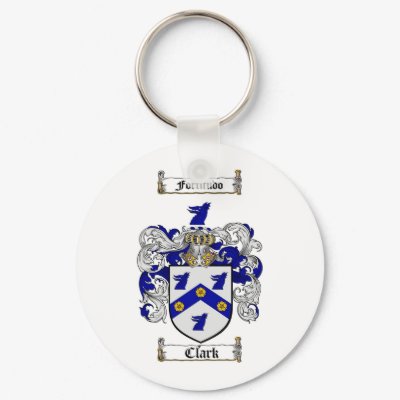 CLARK FAMILY CREST -  CLARK COAT OF ARMS KEYCHAIN by heraldics