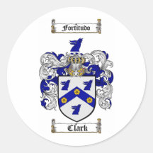 CLARK FAMILY CREST -  CLARK COAT OF ARMS STICKER
