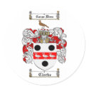 CLARKE FAMILY CREST -  CLARKE COAT OF ARMS stickers
