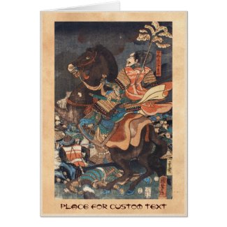 Clasic vintage ukiyo-e legendary samurai general greeting cards