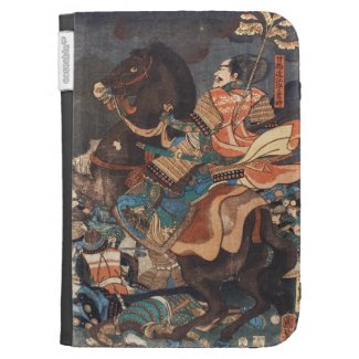 Clasic vintage ukiyo-e legendary samurai general kindle case