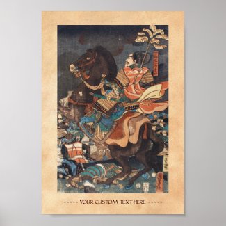 Clasic vintage ukiyo-e legendary samurai general posters