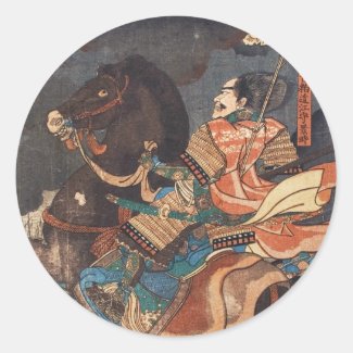 Clasic vintage ukiyo-e legendary samurai general stickers
